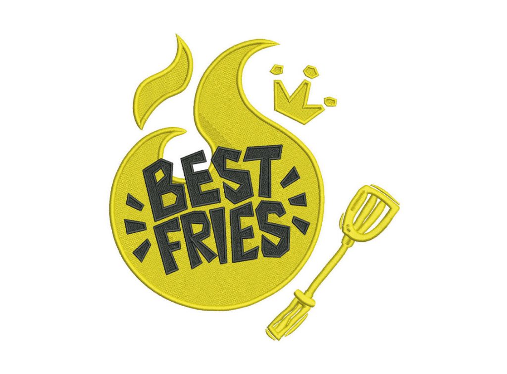 Das Stickprogramm Best Fries Pommes mit Wender